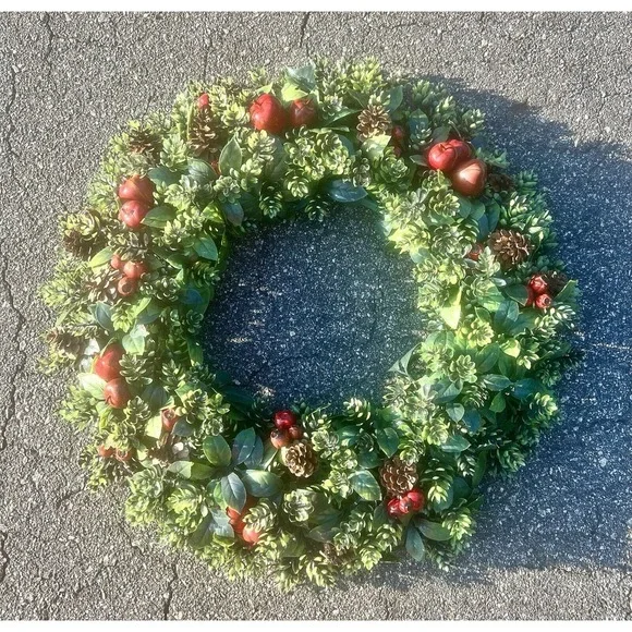 Vintage Plastic Fall/Christmas Door Wreath‎ Large 26