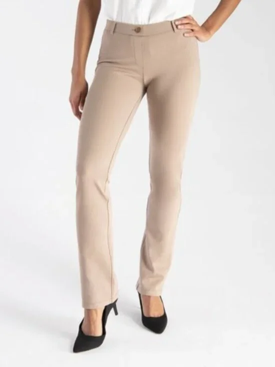 New Betabrand Khaki Twill Straight Leg Classic DPYP Dress Pant Yoga Pants XSmall