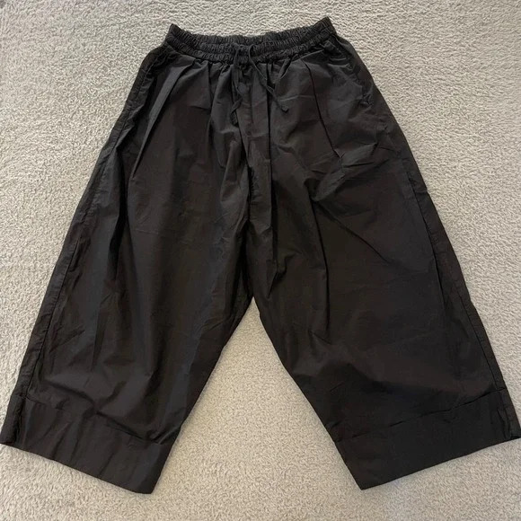 Toogood The Baker Trouser Pants Womens 2 Black Cotton Cropped Wide Leg Portugal
