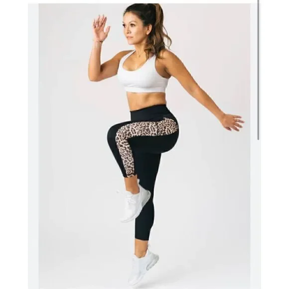 Zyia Active Brilliant Leopard Leggings Black Pocket High-Rise Women’s 4