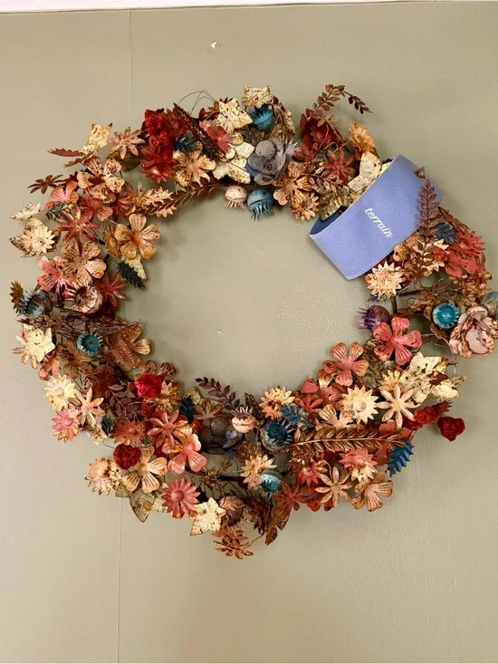 Terrain Gilded botanical iron + velvet wreath