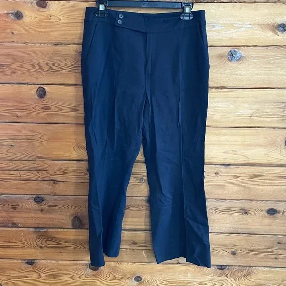 FRAME Navy Cropped Bootcut Trouser Size 6