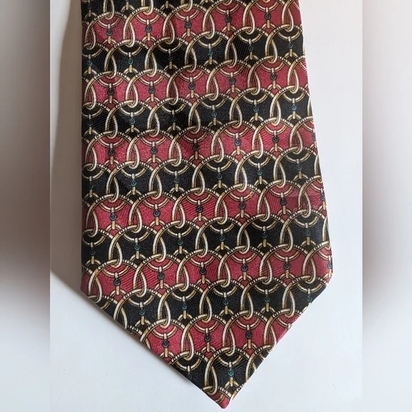 Men's Collection Adam Test Ink Luxury Red, Gold & Black Necktie‎