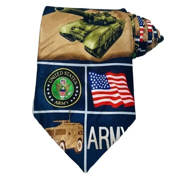 Steven Harris Mens United States Army Military Necktie Patriotic EUC