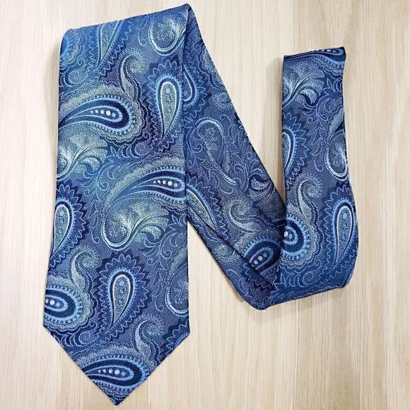Blue Paisley Career Work Formal Tie