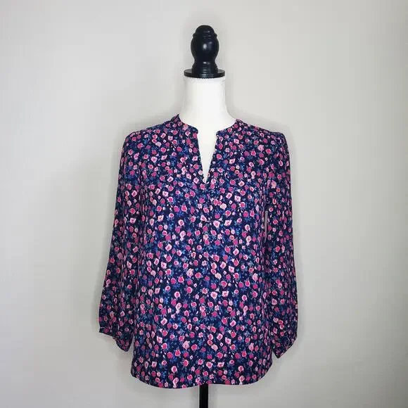 J. Crew Popover Floral Blouse XS