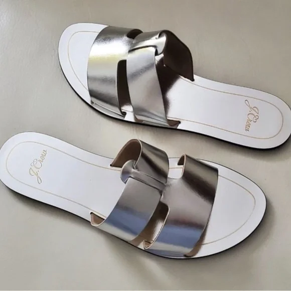 J. Crew Silver Cyprus Sandal Sz9