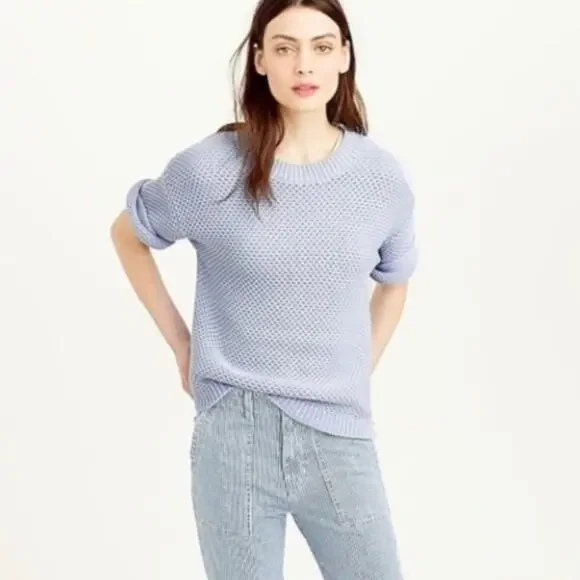 J. Crew‎ Short Sleeve Open Stitch Sweater.