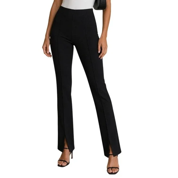 Zara Black Ribbed High Waisted Slim‎ Fit Pants Small