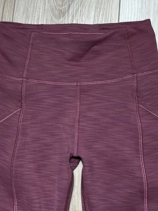 Lululemon Heathered Mulled Wine Invigorate High-Rise Leggings - Size 0