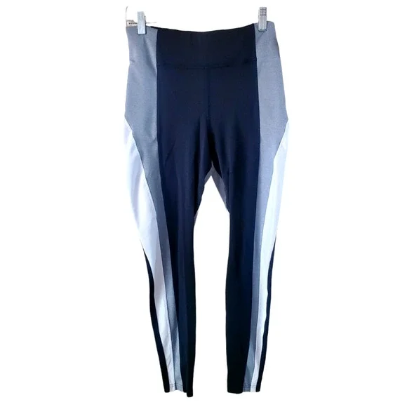 Athleta Crest Colorblock Tight Black & Gray Workout Sz M