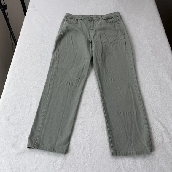 Style & Co Straight Leg Pants Womens 6P Sage Green Good Stretch Casual