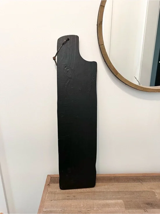 Black Decorative Wooden Wall Plank 29.5” Long 7.75” Wide .75” Thick Home Accent