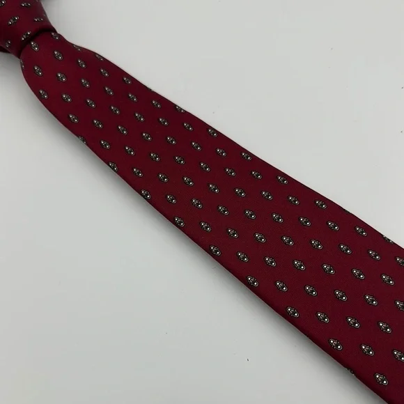 Dior Burgundy and Gray Patterned Tie