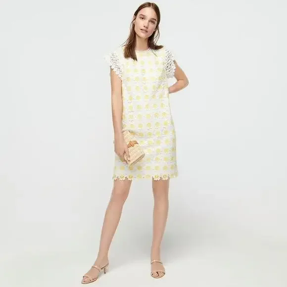 J. Crew Floral Crochet Shift Dress