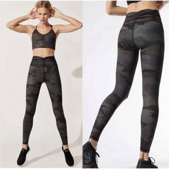 Carbon 38 Wildcat Grey Black S Camo Scrunch Ruched 28 In Legging Athleisure Yoga