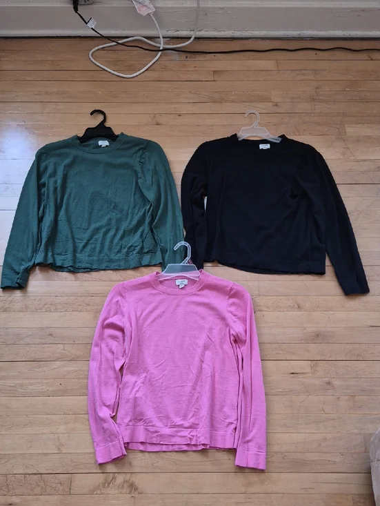 J. Crew Set Of 3 Teddie Crewneck Sweater