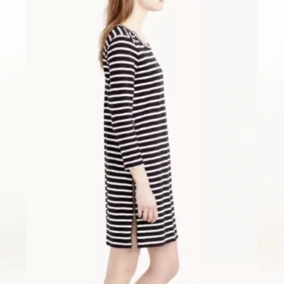 J. Crew Black and White Sheath Dress with 3/4 Sleeves. S