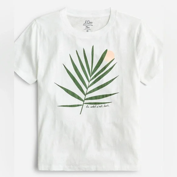 J.Crew Cropped palm frond T-shirt
