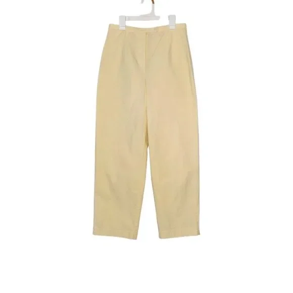 Talbots Yellow Gingham High Rise Ankle Pants Cotton Blend Women's 4 Cottagecore