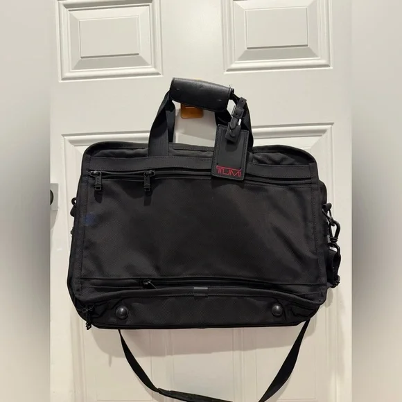 Tumi Black Nylon Carry On Expandable Luggage Laptop Shoulder Bag