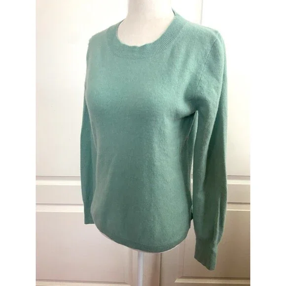 J. Crew 100% Cashmere Crewneck Pullover Sweater Green Size Small