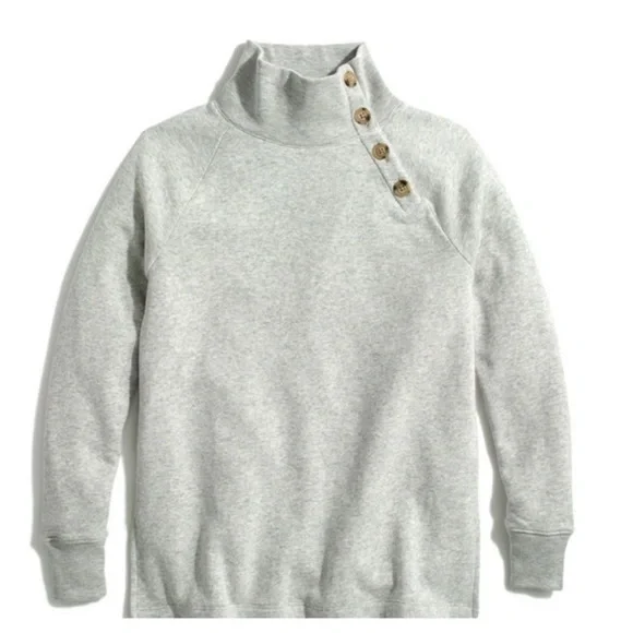 J. Crew Button Collar Sweatshirt