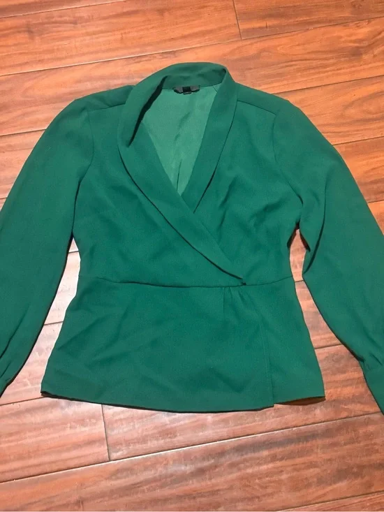 J. Crew Emerald Green Wrap Blouse