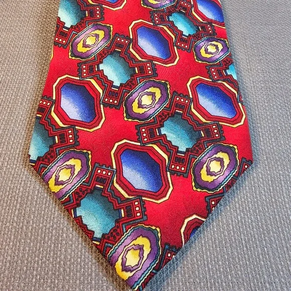 J. Garcia Collector's Edition Red Cosmic Cog Silk Necktie by Stonehenge