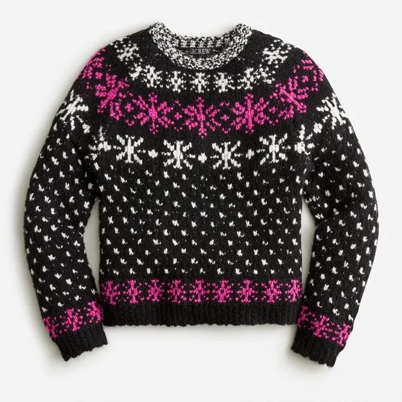 NWT! J. Crew Jacquard snowflake‎ pullover sweater