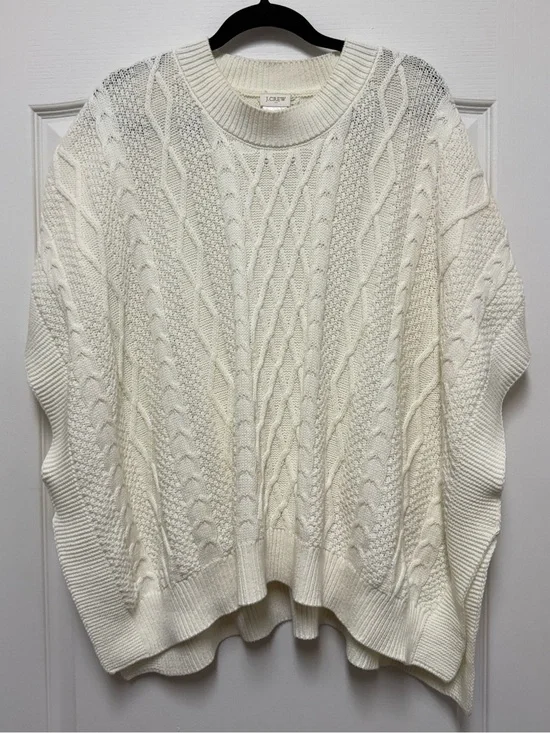 J. Crew Cable Knit Sweater Poncho