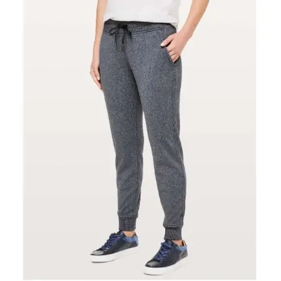 Lululemon Women's Warm Down Jogger II Heathered Navy Sz 4 Athleisure Lounge