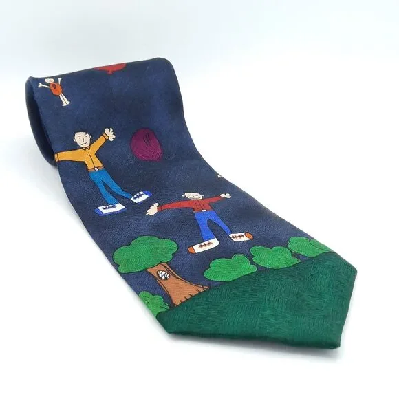 Vintage Save The Children Celeb Silk Tie Designer JERRY SEINFELD/Nephew Joshua