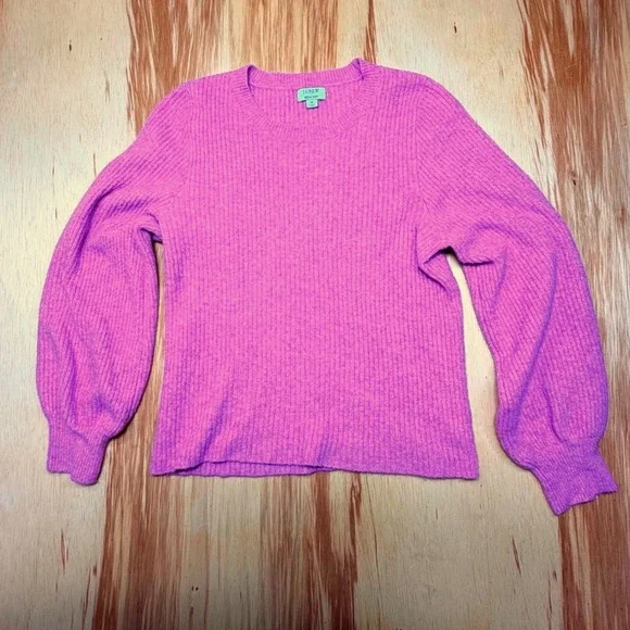 J.Crew Extra-Soft‎ Ribbed Crewneck Sweater Pink Medium