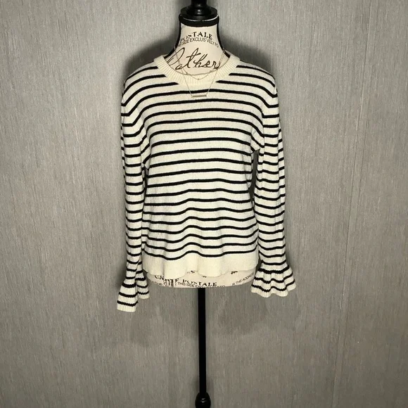 J. Crew Striped Black and White Women's Sweater Size Medium