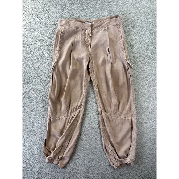 Kaufman Franco Cargo Pants Womens 40/ US 4 Tan‎ Boho Lightweight KaufmanFranco