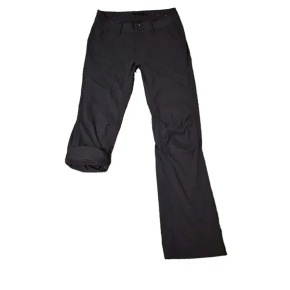 PrAna Pants Womens 4 Halle Gray Hiker Zip Stretch Nylon Straight Leg Zip Pockets