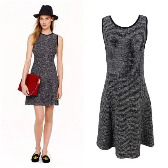 J. Crew Sleeveless Tweed Flare Dress