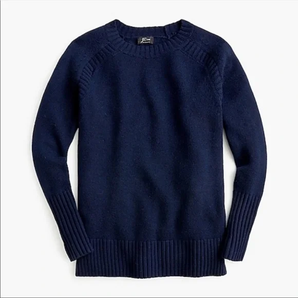 J. Crew 100% cashmere everyday navy sweater. New. Size XXS.