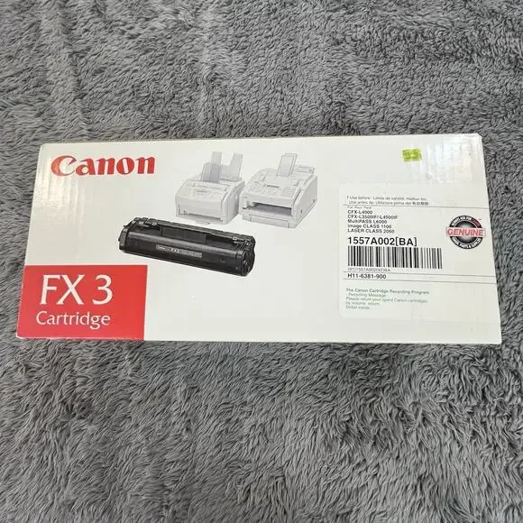 Genuine Canon FX3 Black Toner Cartridge 1557A002 BA New Faxphone L75 L80 CFX-L40