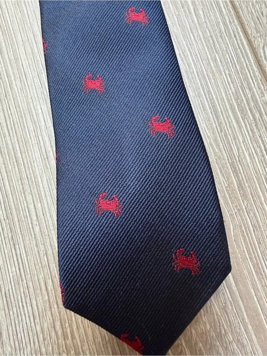 J. Crew Factory Crab Silk Tie printed nautical preppy Maryland formal suiting
