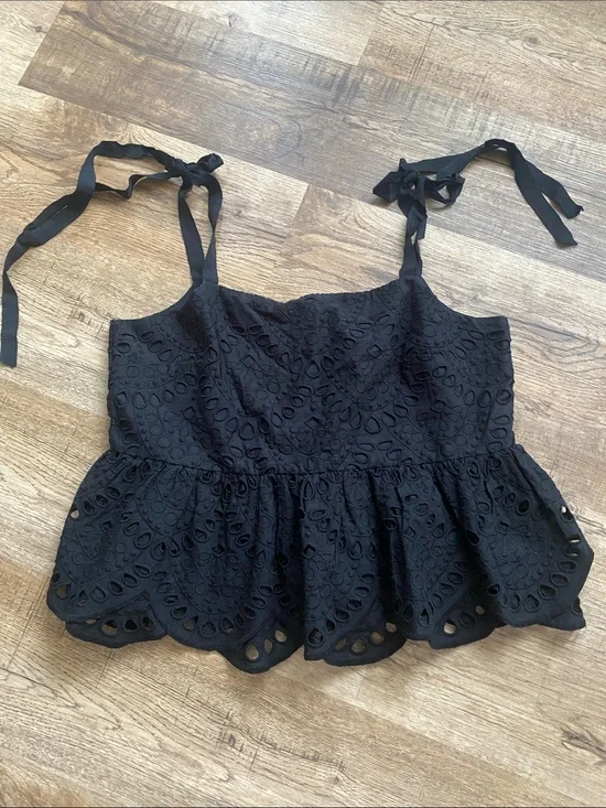 J. Crew Eyelet Tie Up Blouse Womens 12