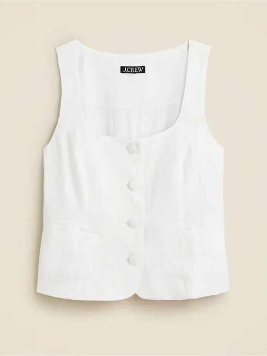 J.Crew Scoopneck 100% linen vest