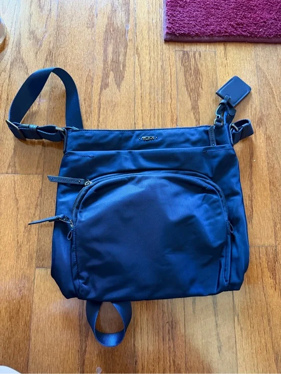 Tumi Navy Nylon Messenger Crossbody Bag