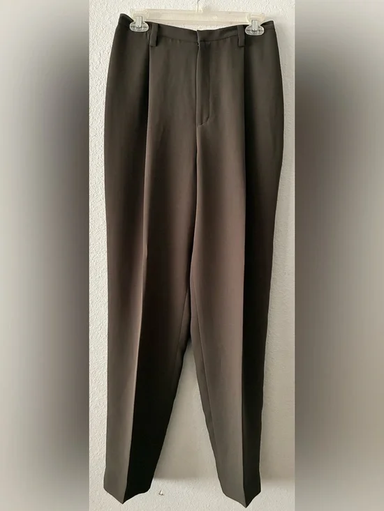 Ellen Tracy 8 Brown Ish Gray Straight-Leg Dress Trousers 💯 Polyester Classic EUC