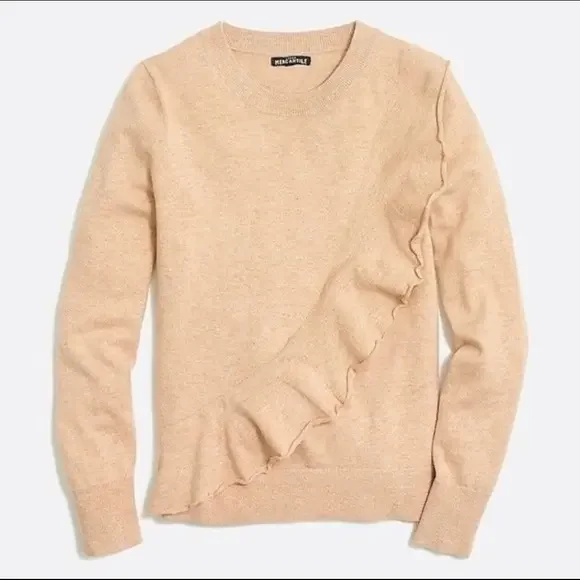 J.Crew Ruffle Front Crewneck‎ Sweater S