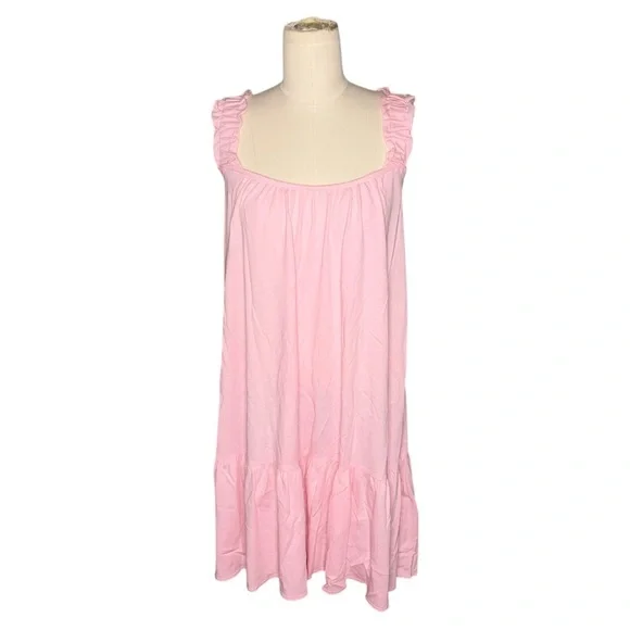 J. Crew Pink Ruffle Sleeveless Dress