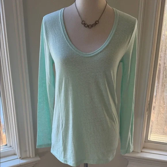 J. Crew Light Green Long Sleeve Top