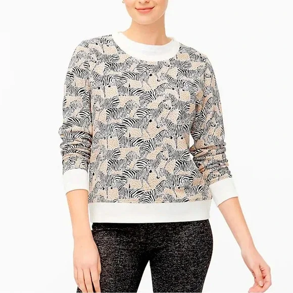 J. Crew Zebra Print Pullover Sweatshirt