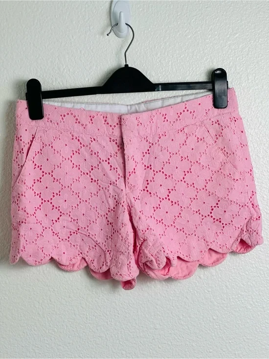 Lilly Pulitzer Pink Scalloped Hem Buttercup Lace Shorts Size 2
